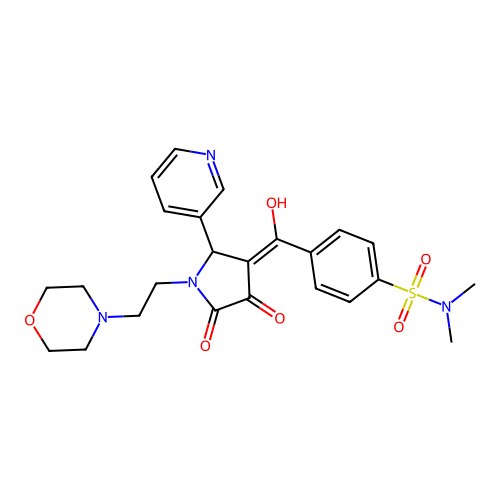 4-(4-hydroxy-1-(2-morpholinoethyl)-5-oxo-2-(pyridin-3-yl)-2,5-dihydro-1H-pyrrole-3-carbonyl)-N,N-dimethylbenzenesulfonamide structure