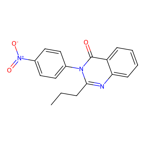 3-(4-nitrophenyl)-2-propylquinazolin-4(3H)-one structure