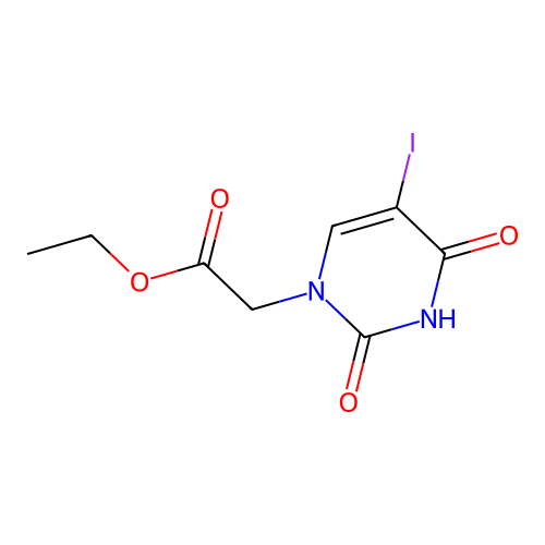 ethyl (2-hydroxy-5-iodo-4-oxopyrimidin-1(4H)-yl)acetate structure