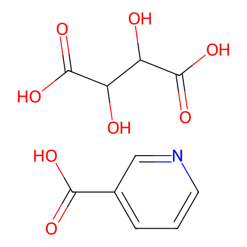 Nicotinic acid, tartrate structure
