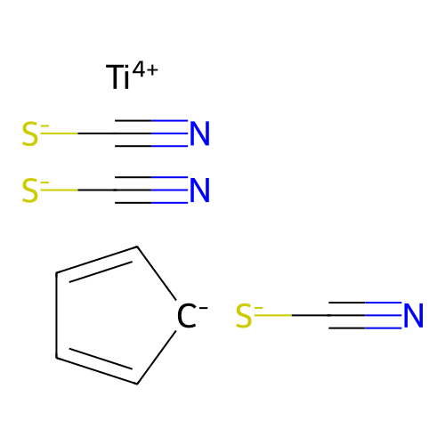 Titanium(4+) thiocyanate cyclopenta-2,4-dien-1-ide (1/3/1) structure