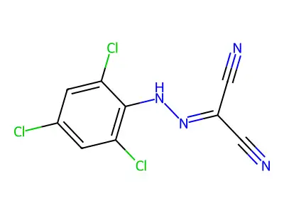 Propanedinitrile, ((2,4,6-trichlorophenyl)hydrazono)- structure