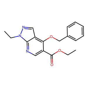 Ethyl 4-(benzyloxy)-1-ethyl-1H-pyrazolo[3,4-b]pyridine-5-carboxylate structure