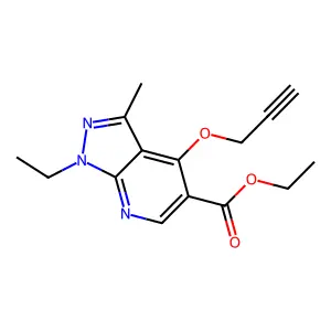 ethyl 1-ethyl-3-methyl-4-prop-2-ynoxypyrazolo[3,4-b]pyridine structure