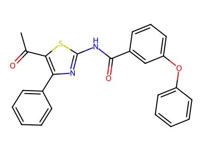 N-(5-acetyl-4-phenyl-1,3-thiazol-2-yl)-3-phenoxybenzamide structure