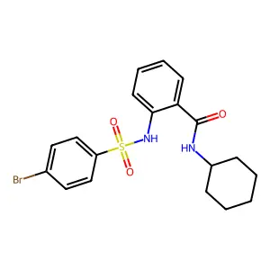 2-[(4-bromophenyl)sulfonylamino]-N-cyclohexylbenzamide structure