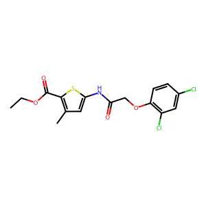 Ethyl 5-(2-(2,4-dichlorophenoxy)acetamido)-3-methylthiophene-2-carboxylate structure