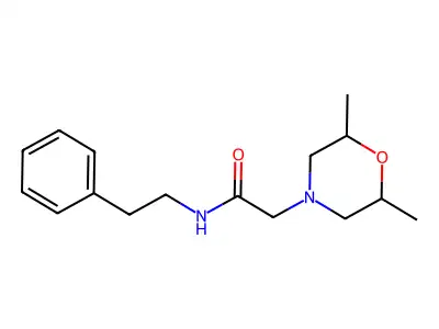 2-(2,6-dimethylmorpholin-4-yl)-N-(2-phenylethyl)acetamide structure