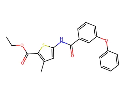 Ethyl 3-methyl-5-(3-phenoxybenzamido)thiophene-2-carboxylate structure