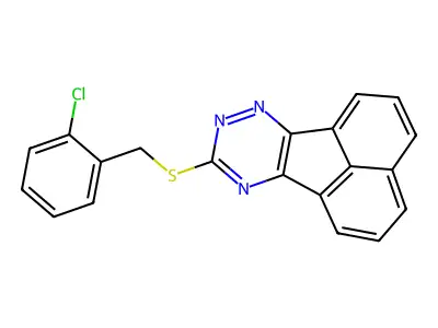 9-[(2-Chlorobenzyl)sulfanyl]acenaphtho[1,2-e][1,2,4]triazine structure