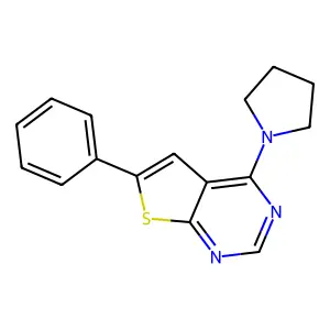 6-Phenyl-4-(1-pyrrolidinyl)thieno[2,3-d]pyrimidine structure