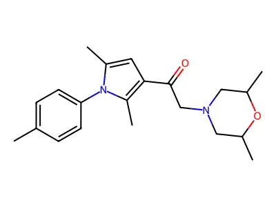 1-(2,5-dimethyl-1-(p-tolyl)-1H-pyrrol-3-yl)-2-(2,6-dimethylmorpholino)ethanone structure