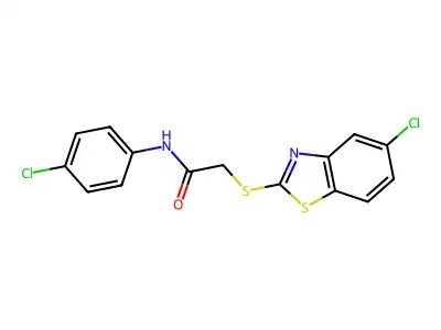 2-[(5-chloro-1,3-benzothiazol-2-yl)sulfanyl]-N-(4-chlorophenyl)acetamide structure