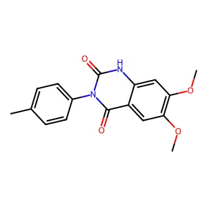 6,7-dimethoxy-3-(4-methylphenyl)-1H-quinazoline-2,4-dione structure