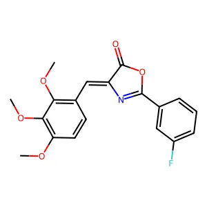 (4Z)-2-(3-fluorophenyl)-4-[(2,3,4-trimethoxyphenyl)methylidene]-1,3-oxazol-5-one structure