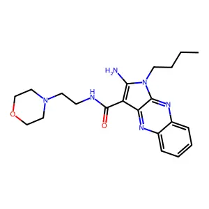 2-amino-1-butyl-N-[2-(morpholin-4-yl)ethyl]-1H-pyrrolo[2,3-b]quinoxaline-3-carboxamide structure