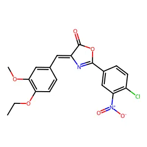 (4Z)-2-(4-chloro-3-nitrophenyl)-4-[(4-ethoxy-3-methoxyphenyl)methylidene]-1,3-oxazol-5-one structure