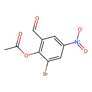 2-Bromo-6-formyl-4-nitrophenyl acetate structure
