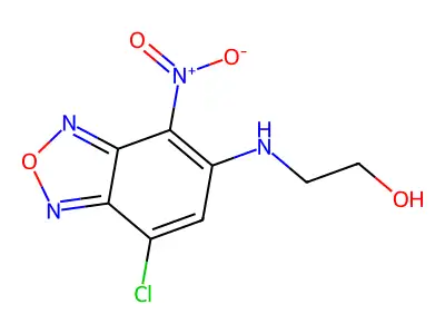 2-[(7-Chloro-4-nitro-2,1,3-benzoxadiazol-5-yl)amino]ethanol structure