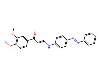 2-Propen-1-one, 1-(3,4-dimethoxyphenyl)-3-[[4-(2-phenyldiazenyl)phenyl]amino]- structure