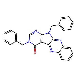 3,11-dibenzyl-3H-pyrimido[5',4':4,5]pyrrolo[2,3-b]quinoxalin-4(11H)-one structure
