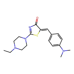 (5Z)-5-[4-(dimethylamino)benzylidene]-2-(4-ethylpiperazin-1-yl)-1,3-thiazol-4(5H)-one structure