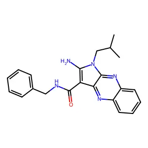 2-amino-N-benzyl-1-(2-methylpropyl)-1H-pyrrolo[2,3-b]quinoxaline-3-carboxamide structure