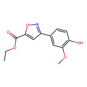 Ethyl 3-(4-hydroxy-3-methoxyphenyl)-1,2-oxazole-5-carboxylate structure