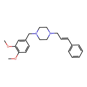 1-[(3,4-dimethoxyphenyl)methyl]-4-[(E)-3-phenylprop-2-enyl]piperazine structure