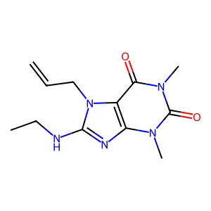 8-(Ethylamino)-1,3-dimethyl-7-prop-2-enyl-1,3,7-trihydropurine-2,6-dione structure
