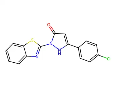 1-(1,3-benzothiazol-2-yl)-3-(4-chlorophenyl)-1H-pyrazol-5-ol structure