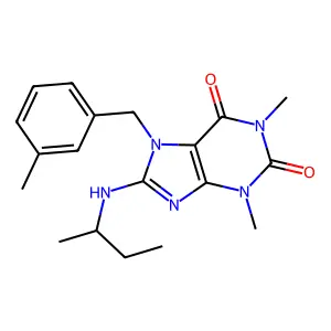 8-sec-Butylamino-1,3-dimethyl-7-(3-methyl-benzyl)-3,7-dihydro-purine-2,6-dione structure