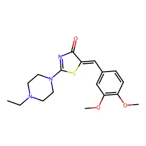 5-[(3,4-Dimethoxyphenyl)methylene]-2-(4-ethyl-1-piperazinyl)-4(5H)-thiazolone structure