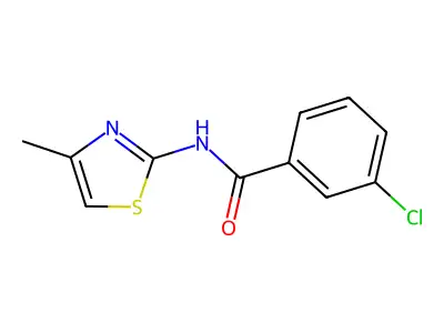 3-chloro-N-(4-methyl-1,3-thiazol-2-yl)benzamide structure