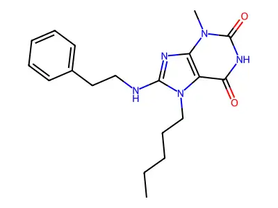 3-methyl-7-pentyl-8-(phenethylamino)-1H-purine-2,6(3H,7H)-dione structure