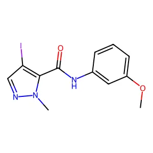 4-iodo-N-(3-methoxyphenyl)-1-methyl-1H-pyrazole-5-carboxamide structure