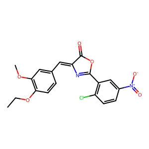 (4Z)-2-(2-chloro-5-nitrophenyl)-4-[(4-ethoxy-3-methoxyphenyl)methylidene]-1,3-oxazol-5-one structure