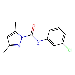 N-(3-chlorophenyl)-3,5-dimethylpyrazole-1-carboxamide structure