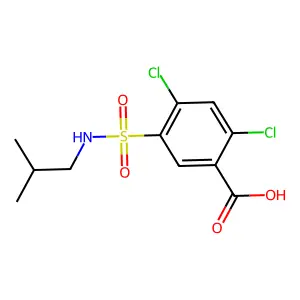2,4-Dichloro-5-isobutylsulfamoyl-benzoic acid structure