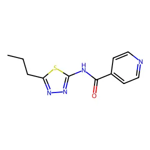 N-(5-propyl-1,3,4-thiadiazol-2-yl)isonicotinamide structure