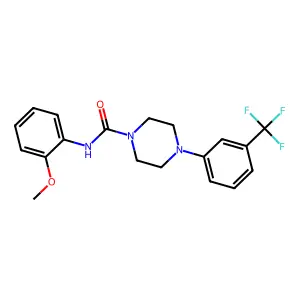 N-(2-methoxyphenyl)-4-[3-(trifluoromethyl)phenyl]piperazine-1-carboxamide structure