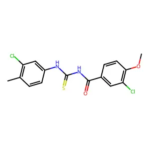 3-chloro-N-[(3-chloro-4-methylphenyl)carbamothioyl]-4-methoxybenzamide structure