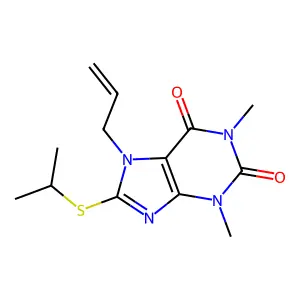 7-allyl-8-(isopropylthio)-1,3-dimethyl-3,7-dihydro-1H-purine-2,6-dione structure