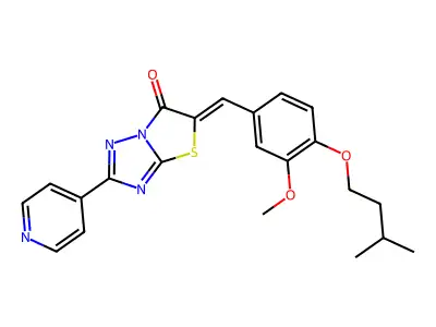 5-[[3-Methoxy-4-(3-methylbutoxy)phenyl]methylene]-2-(4-pyridinyl)thiazolo[3,2-b][1,2,4]triazol-6(5H)-one structure