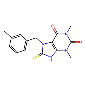 8-mercapto-1,3-dimethyl-7-(3-methylbenzyl)-1H-purine-2,6(3H,7H)-dione structure