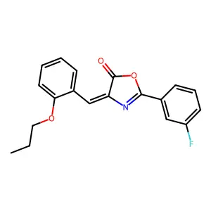 (4Z)-2-(3-fluorophenyl)-4-[(2-propoxyphenyl)methylidene]-1,3-oxazol-5-one structure