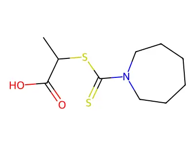 2-(Azepane-1-carbothioylsulfanyl)-propionic acid structure