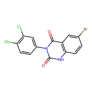 6-bromo-3-(3,4-dichlorophenyl)quinazoline-2,4(1H,3H)-dione structure