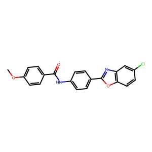 N-[4-(5-chloro-1,3-benzoxazol-2-yl)phenyl]-4-methoxybenzamide structure