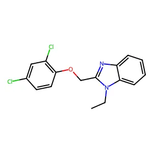 2-[(2,4-Dichlorophenoxy)methyl]-1-ethylbenzimidazole structure